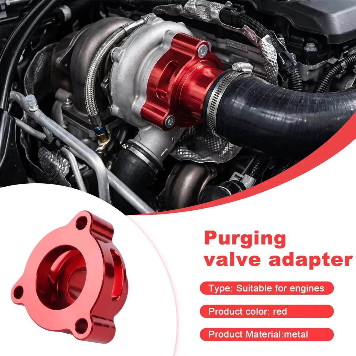 #89P (Red)Red Turbo Blow Off Valve Adapter for Fiat Punto Evo 124 Spider 1.4,Automotive Parts & Accessories