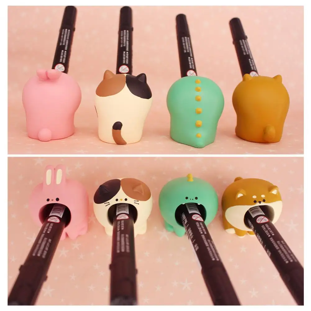 حامل قلم الكرتون القط أرنب ديناصور اليابانية الراتنج مكتب منظم ورقة كليب حالة ماكياج فرشاة منظم القرطاسية لوازم