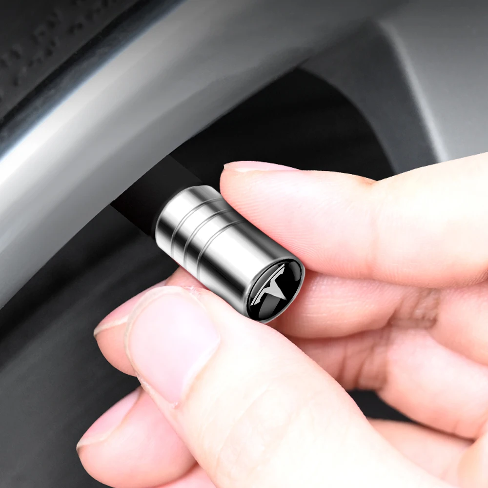 Aluminum Car Wheel Tire Valve Cap Auto Tire Protection Caps For Tesla Model 3 Model S X Model Y Roadster SpaceX K80 Invader