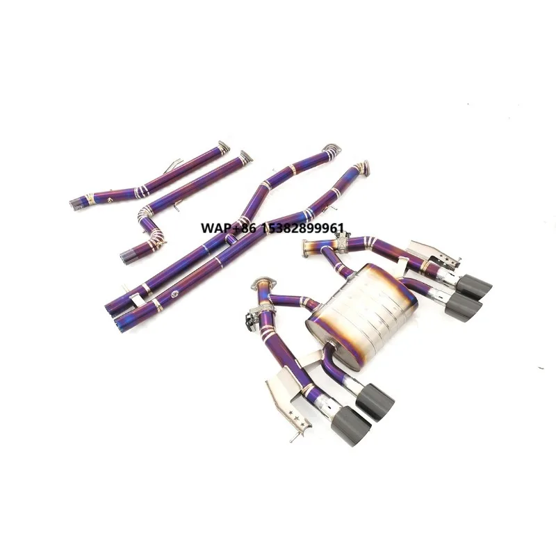 Purple Burnt Performance Titanium Exhaust System Valves Muffler for G80 M3 G82 M4 S55 3.0T