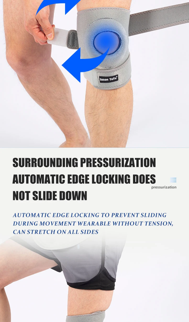 1-teilige Kniestütze mit offenem Patella-Design und verstellbarem Klettverschluss für Laufen, Radfahren, Aerobic, Fitness ﻿ – Detail 6
