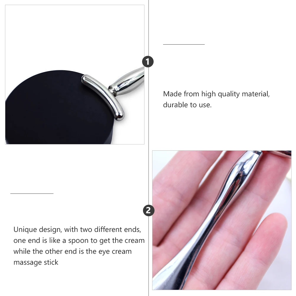 1 Set Double-End Facial Mask Spoon T-Shaped Eye Massage Stick Portable Skin Care Tool Smooth Surface Essence Bar Face Roller