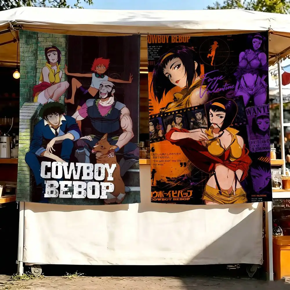 Anime C-Cowboy Bebop Flag Digital Printing Banner for Garage Wall Out Door Decoration
