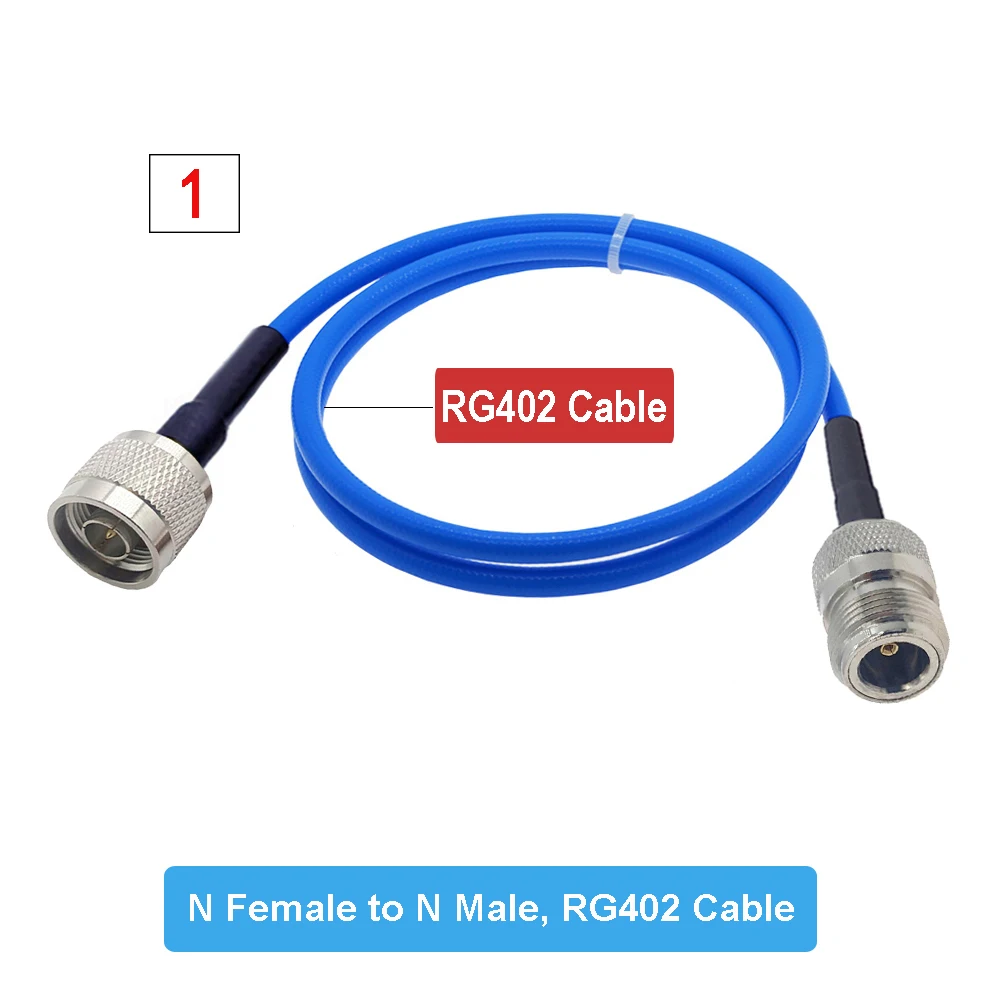 RG-402 L16 N Type Male Plug to N Female Jack RF Connector RG402 Blue Jacket Semi Flexible Low Loss 50 Ohm Coaxial Cable