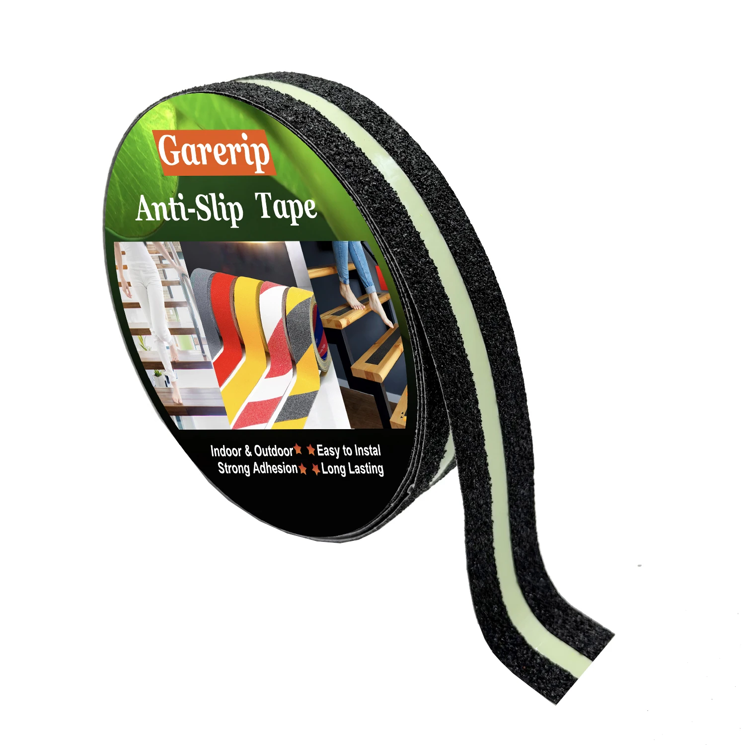 Frosted Luminous Anti-Slip Tape 2.5cm X 5m, Self-Adhesive Luminous Safety Anti-Slip Strip, Diamond Grit Wear-Resistant Stair Step Anti-Slip Sticker for Indoor and Outdoor Use