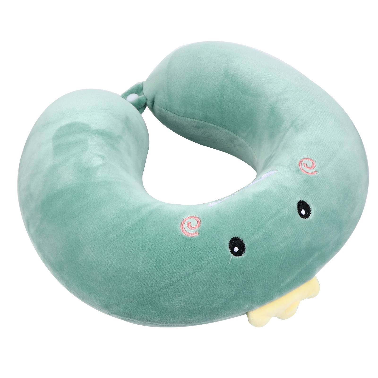 

U shaped Neck Pillow Cartoon Animal Microbeads Cushion Green Pillow For Children for Kids Travel Support