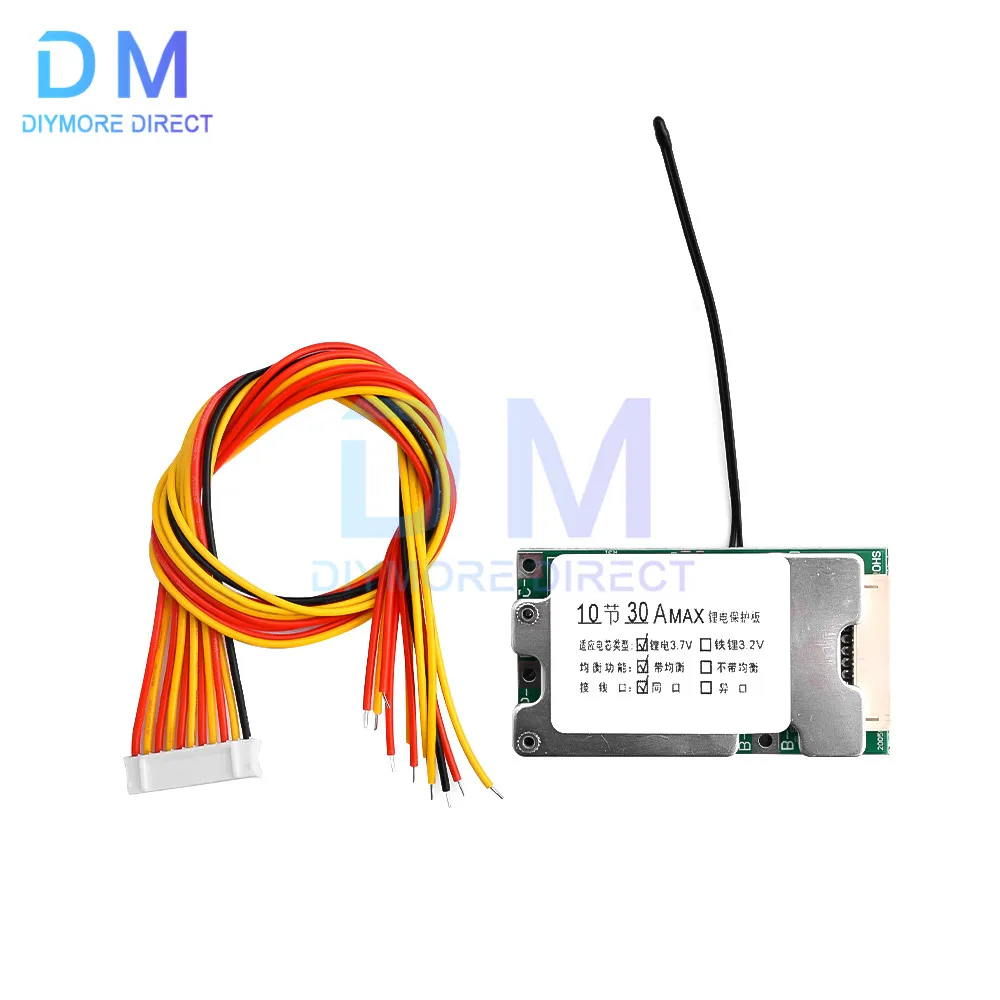 BMS 10S 36V 30A scheda di carica della batteria al litio PCB 18650 scheda di protezione bilanciata della batteria bilanciatore a celle agli ioni di