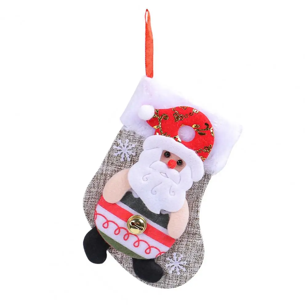 Snowman Christmas Decor Candy Gift Bag Pendant Festive Christmas Stocking Set with Plush Santa Snowman for Tree for Family