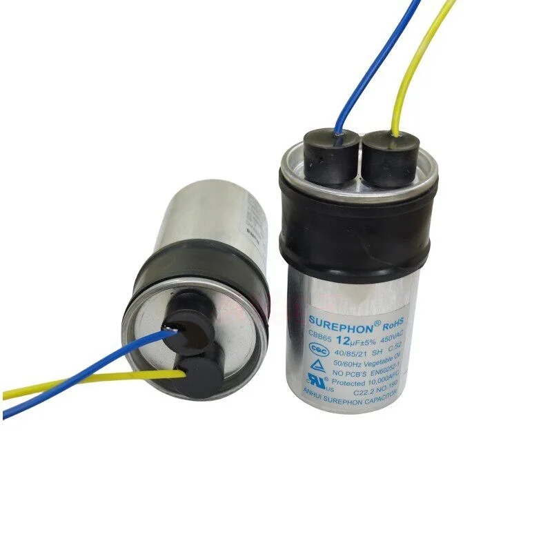 CBB65 fully automatic washing machine: Startup capacitor 10/18/12UF, 15UF, explosion-proof aluminum case 13uf, 450V/500V