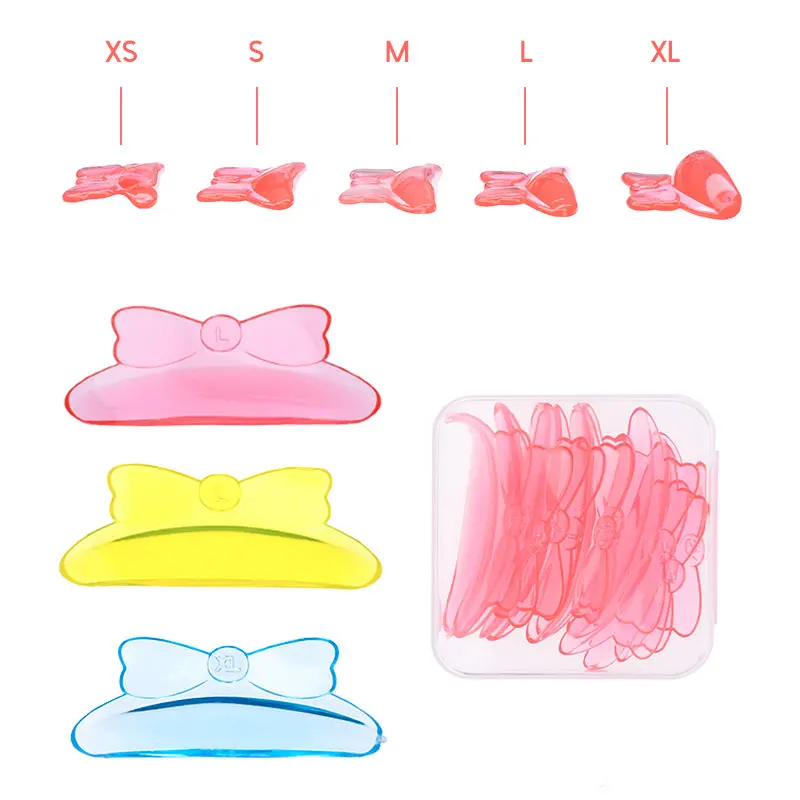 5Pairs Silicone Eyelash Perming Pad Self-adhesive Bowknot Shaped Lash Lift Rod Shields 3D Eyelash Curler Accessories Tools