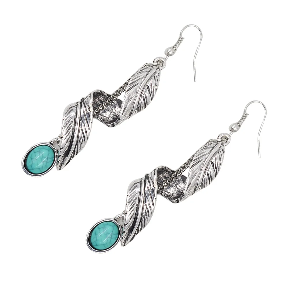 

A Pair Of Creative Turquoise Earrings For Women Texture Design Fashionable Casual Party Wedding Earrings For Girls
