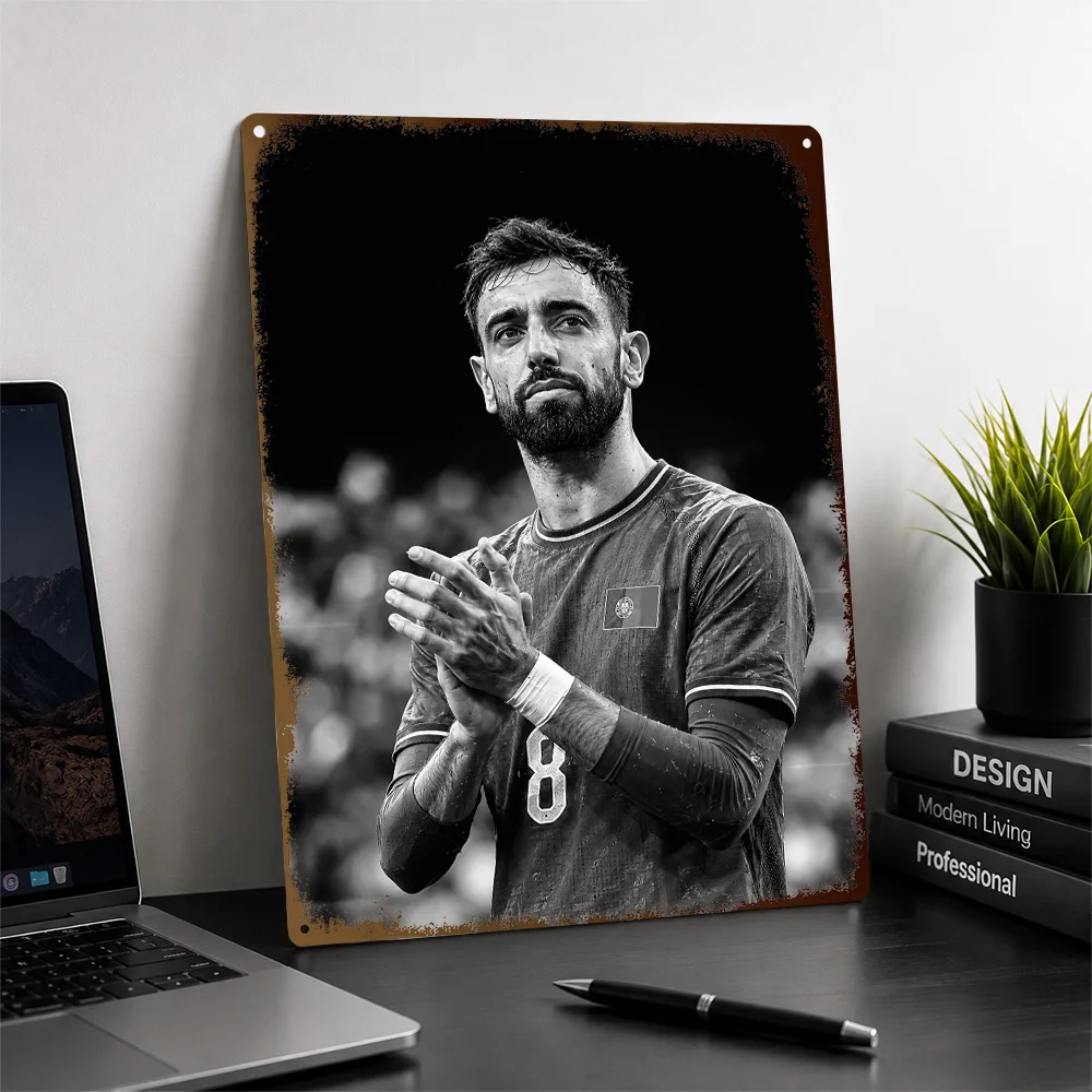 Bruno Fernandes Football Aluminum Poster Customized Metal Tin Sign Club Legacy Style Wall Art Ideal For Game Room Or Clubhouse