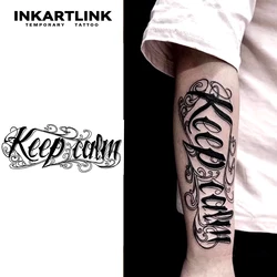 Keep calm Temporary Tattoo,Lasts To 15 Days New Technology Magic Waterproof Semi Permanent Sticker.