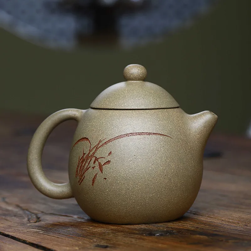 280ml Chinese Yixing Purple Clay Teapots Raw Ore Section Mud Dragon Egg Tea Pot Home Hand Painted Tea Kettle Teaware Supplies