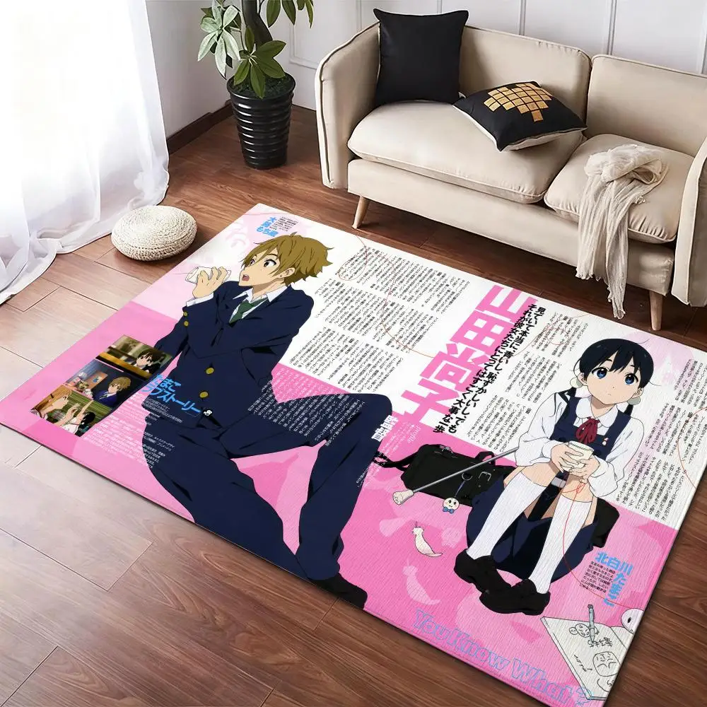 

Kitashirakawa Tamako l-Love Story Floor Mat Soft Thickened Non-Slip Door Mat for Living Room Home Decor Flannel Rugs