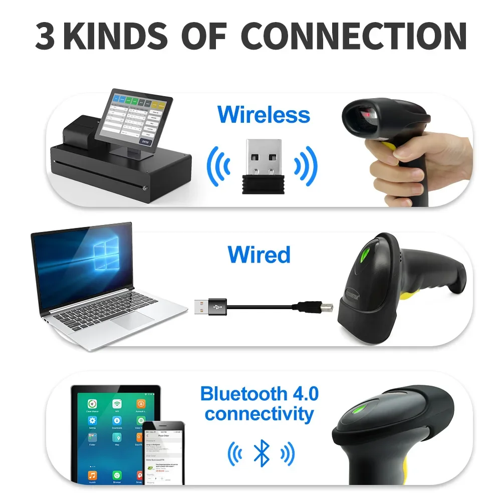 GTCODESTAR X-9201B Wireless Handheld 1D 2D Qr Code Reader Book Price Barcode Scanner Inventory