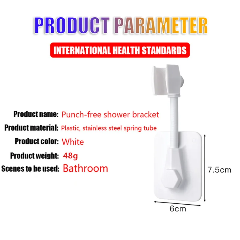 360° Shower Head Holder Adjustable Bathroom Shower Bracket for Bath Shower Rail Holder Bracket Head Strongly Stick To The Wall