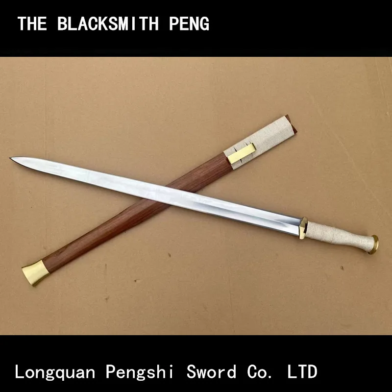 Hand forged folding pattern steel Chu Sword/Really sharp Chinese film and television sword Home decoration crafts collection