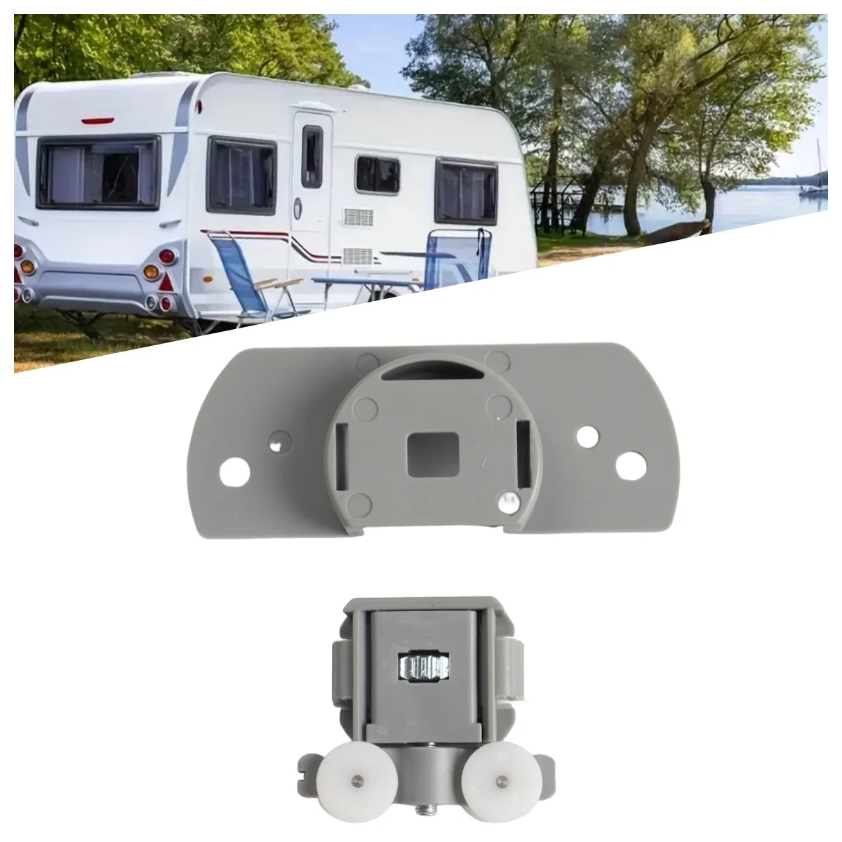 

1/2PC Sliding Partition Trolley Door Runner Grey Plastic Replacement Part For Coachman Caravan Motorhome Car Accessories