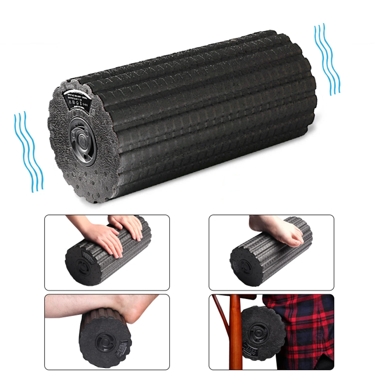 Electric 4-Speed Vibration Massage Foam Roller for Muscle Massage Relaxation Body Slimming Yoga Column Fitness Equipments