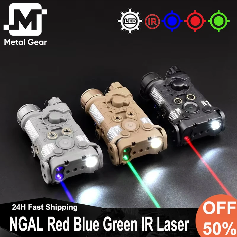 

Airsoft Tactical NGAL WADSN Red Green Blue Laser IR Pointer Airsoft Strobe White LED Light Ngal PEQ 15 Nylon Hunting Flashlight