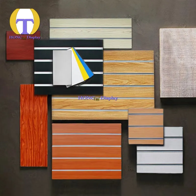 Custom.Professional Manufacturer Display MDF Slatwall With Aluminum Insert for Smoke Shop Slat Wall