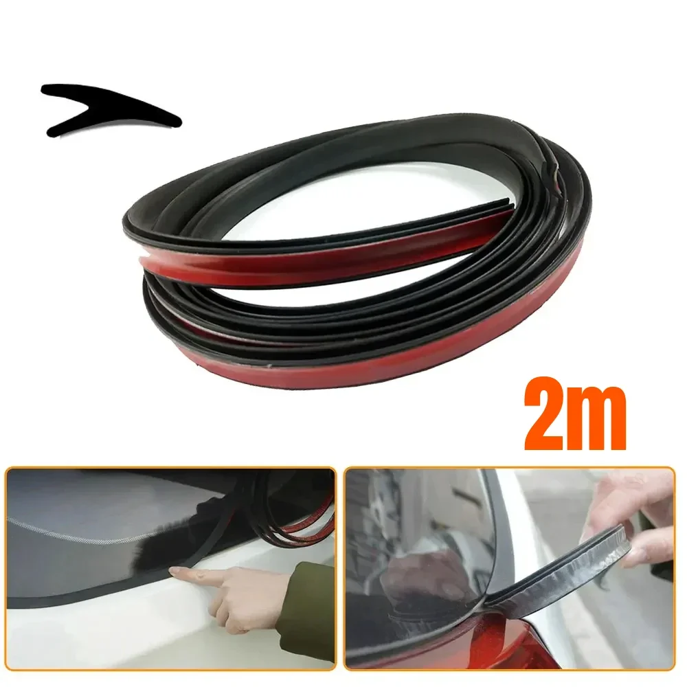 2m Car Window Edge Moulding Trim Decorate Weatherstrip Stickers Accessory Car V Shape Gap Filling Rubber Seal Strip Hollow Glass