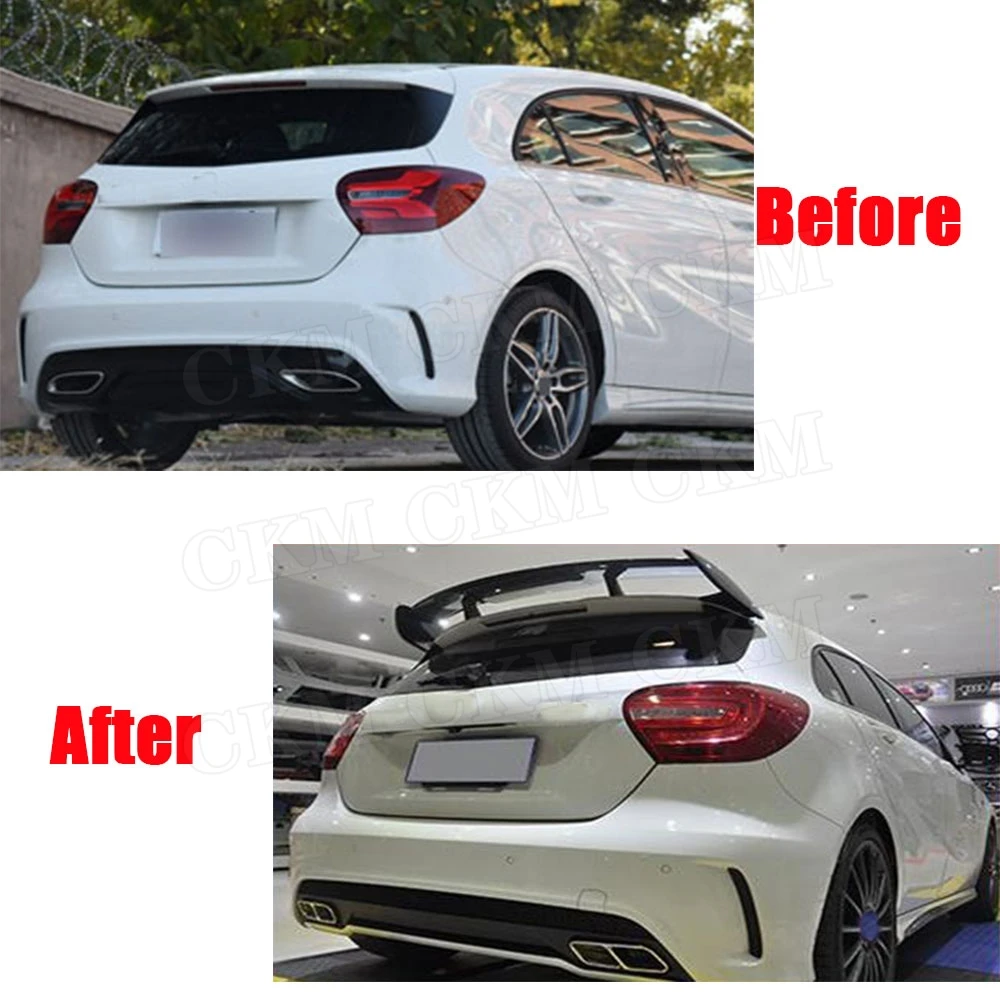 

Carbon Fiber Rear Spoiler Racing Tail Roof Wings For Mercedes-Benz W176 A180 A200 A260 A45 AMG Hatchback 2013-2017 A Style