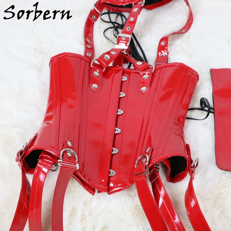 Sorbern-Espartilho Sexy com Pescoços, gótico, Espiral Desossada Espartilho, Burlesque Roupas Steampunk, Zipper Bustiers Costume