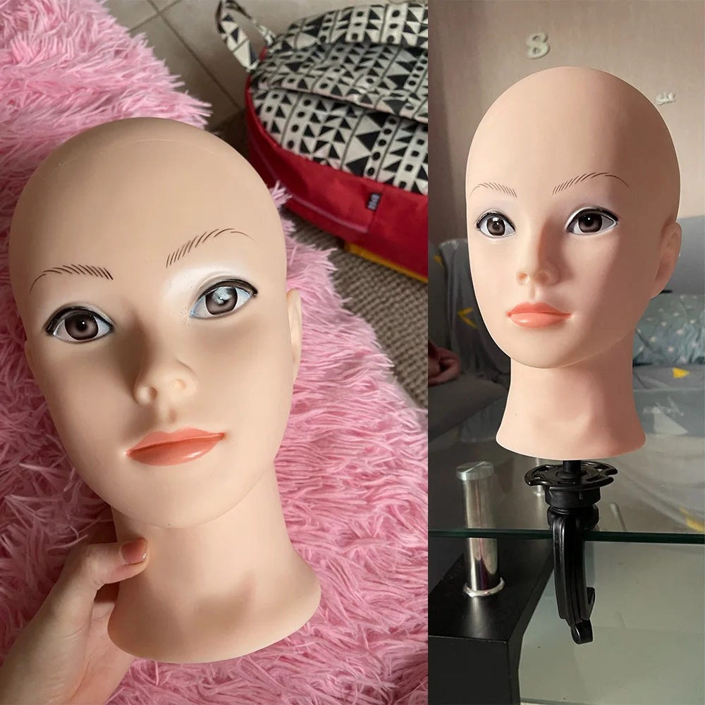 Bald Mannequin Head With Stand Tripod Silver For Mannequin Wigs 70Cm Adjustable Tripod Wig Stand With Mannequin Wig Making Kits image 6