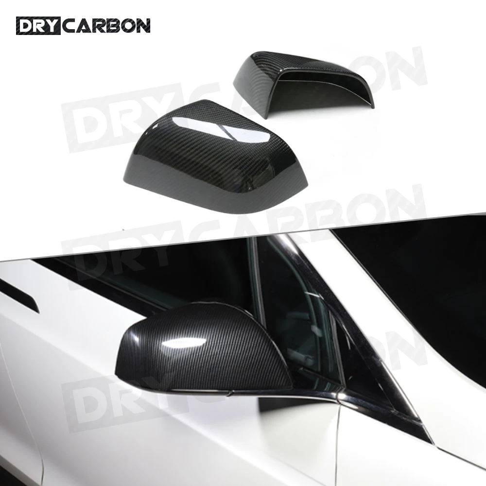 

Dry Carbon Fiber For Tesla Model X SUV 2020 Rear View Side Mirror Cover ABS Accessories Mirror Caps Rear Door Wing Body Kits