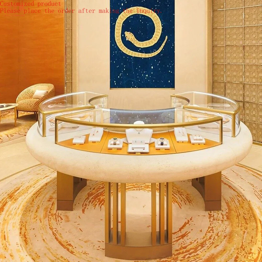 

High-end Jewelry Display Cases Custom Titanium Stainless Steel Retail Watch Display Design Jewelry Showcase Manufacturer