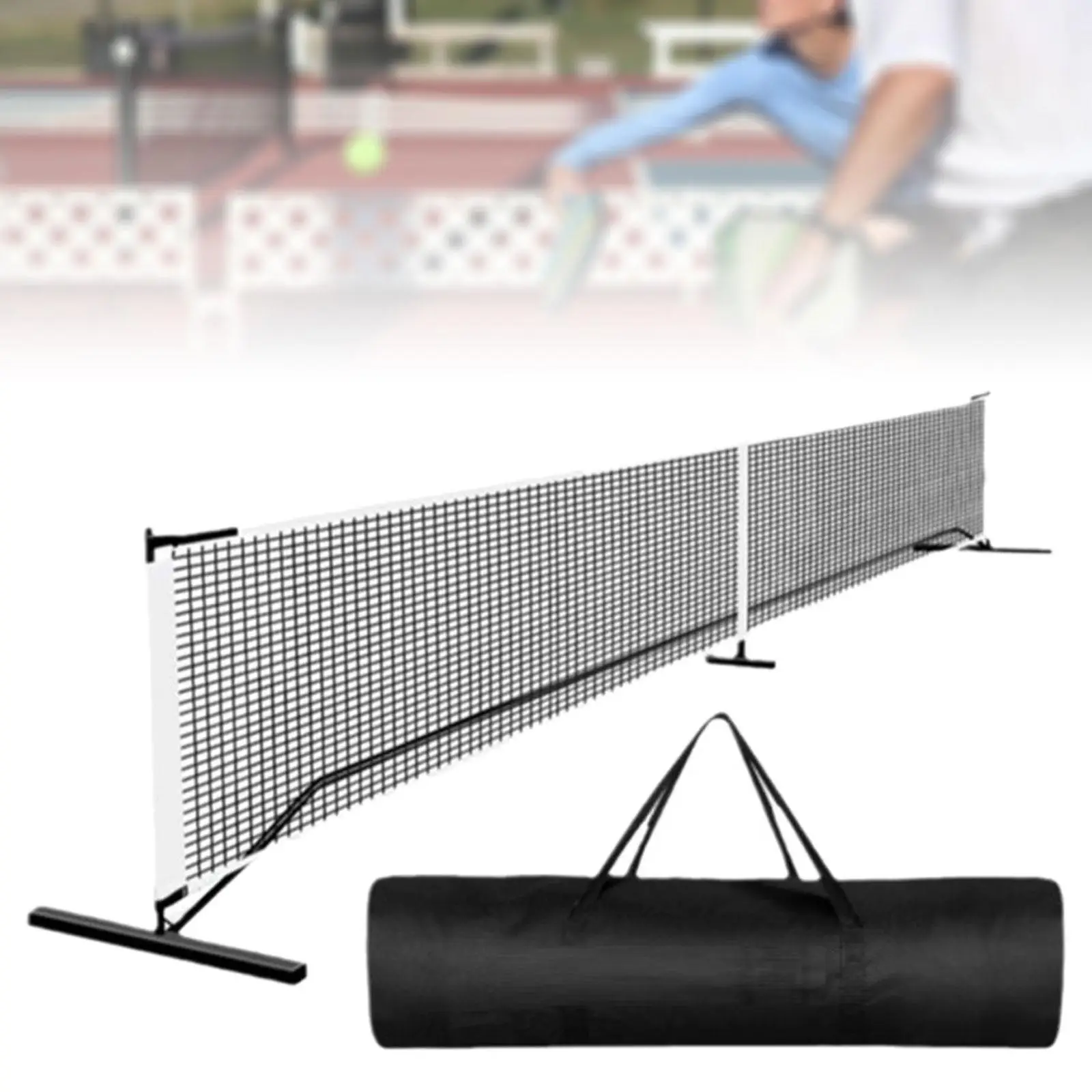 Portable Pickleball 22ft Adjustable Height with Metal Frame Stand Detachable Sports Net for Party Game Training Backyard Indoor