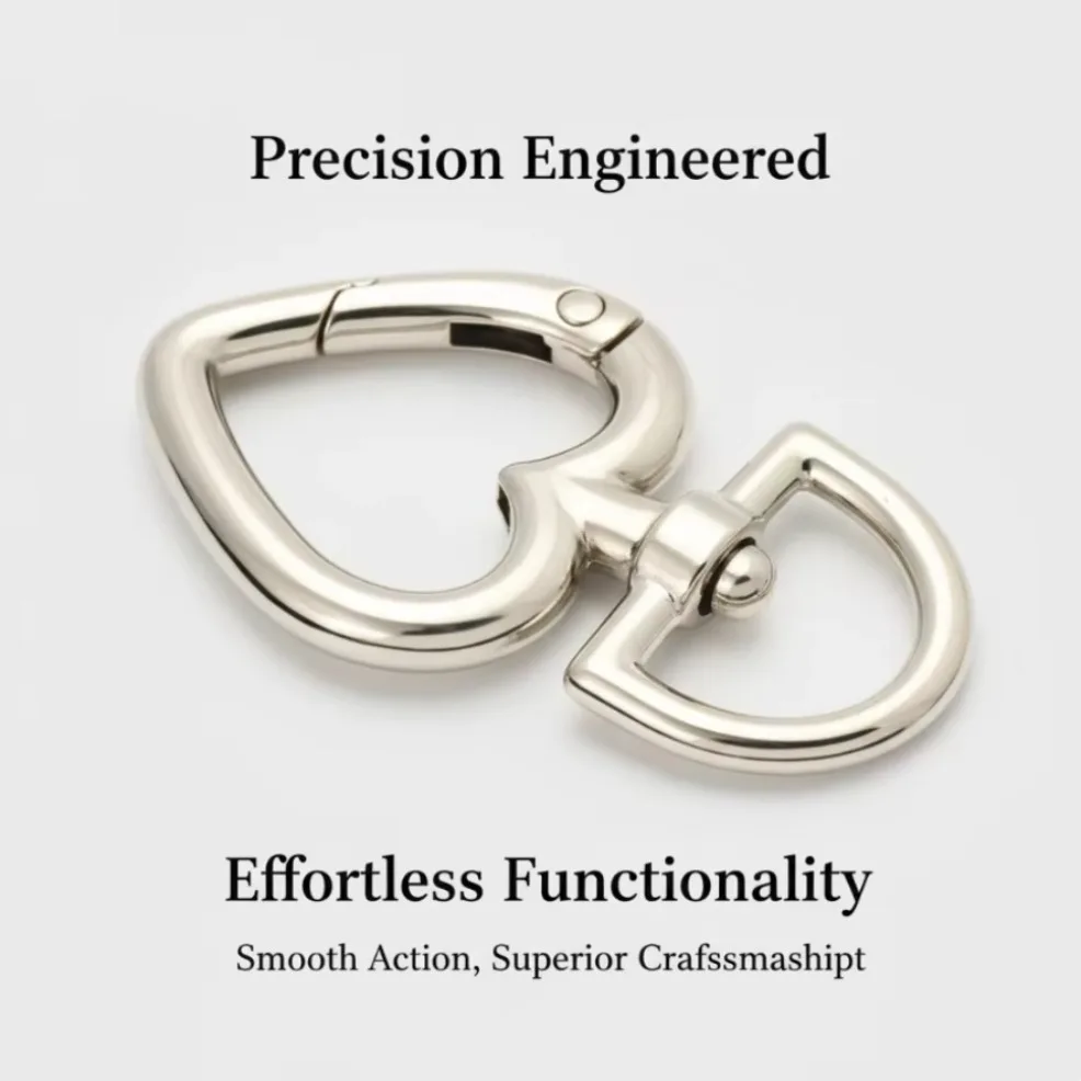 5/10Pcs Peach O Heart Shape Spring Ring Open Leather Bag Handbag Belt Strap Buckle Connect Key Dog Chain Snap Clasp Trigger