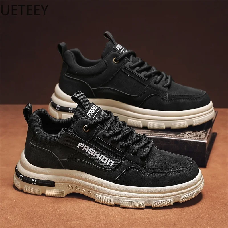 New Arrival Platform Boot Motorcyclist Boots Personality Thickening Trendy All-match Popular Model UETEEY Men's Platform Shoes