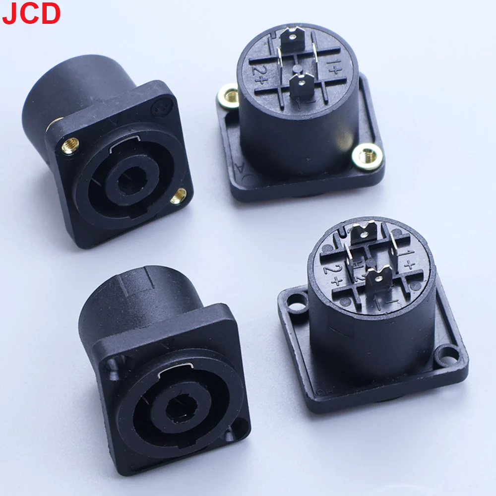 JCD XLR 4 Pin Speakon Panel Mount Board Connector 4 Poles Powercon Female Jack Socket XLR Audio Video Cable Wire Adapter Insert