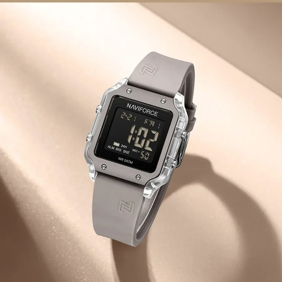 

Новый стиль NAVIFORCE Многофункциональные цифровые часы Женские часы Время Дата Неделя Дисплей Силиконовый ремешок Водонепроницаемые женские часы