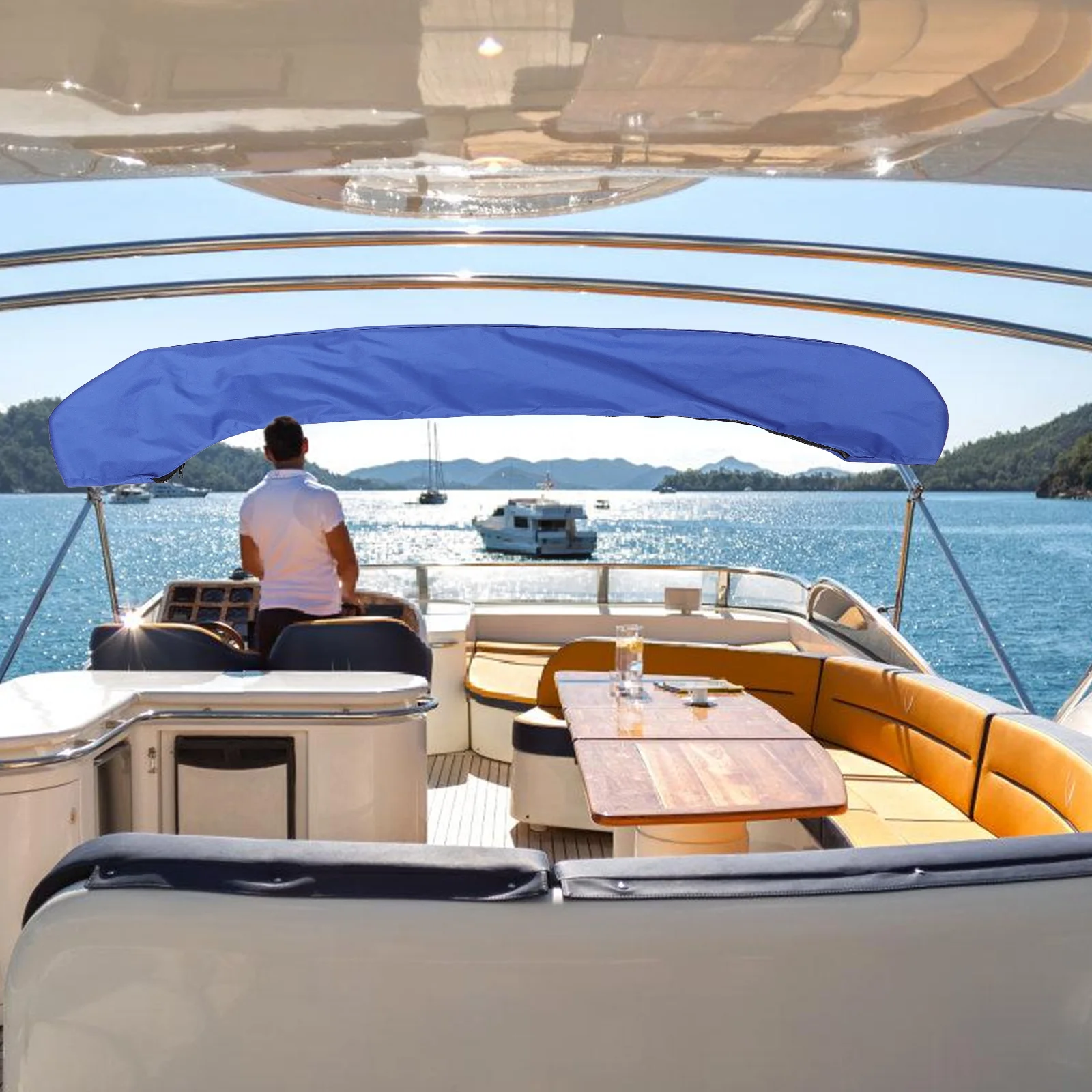 

Yacht Cover 600D Oxford Cloth Waterproof Reusable Sunshade Protector for Boat 3BOW 54 60W 137 152cm Portable Storage