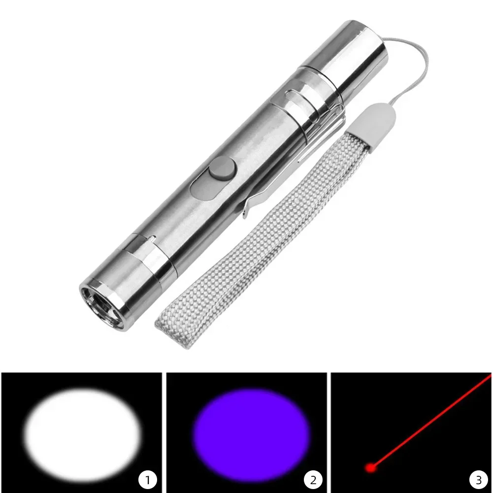 Pointers USB Rechargeable 3-in-1 Flashlight Infrared Multifunctional Built-in Battery Detector Lighting Pet Cat