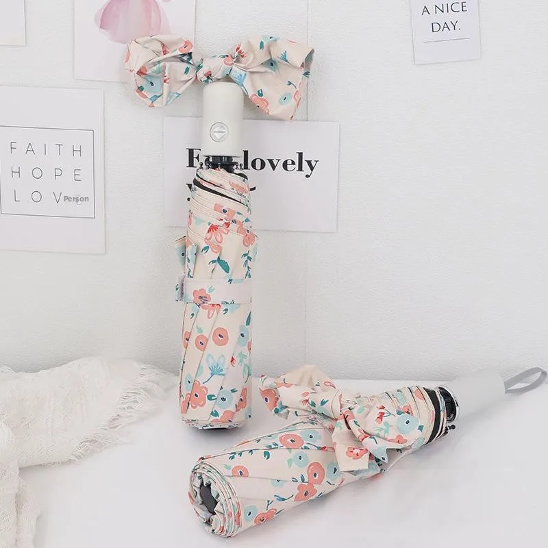 UVカット傘 ブラック グルー サニー レイン 両用傘 小型 フレッシュ イエロー フラワー サンシェード 家庭用 日常傘