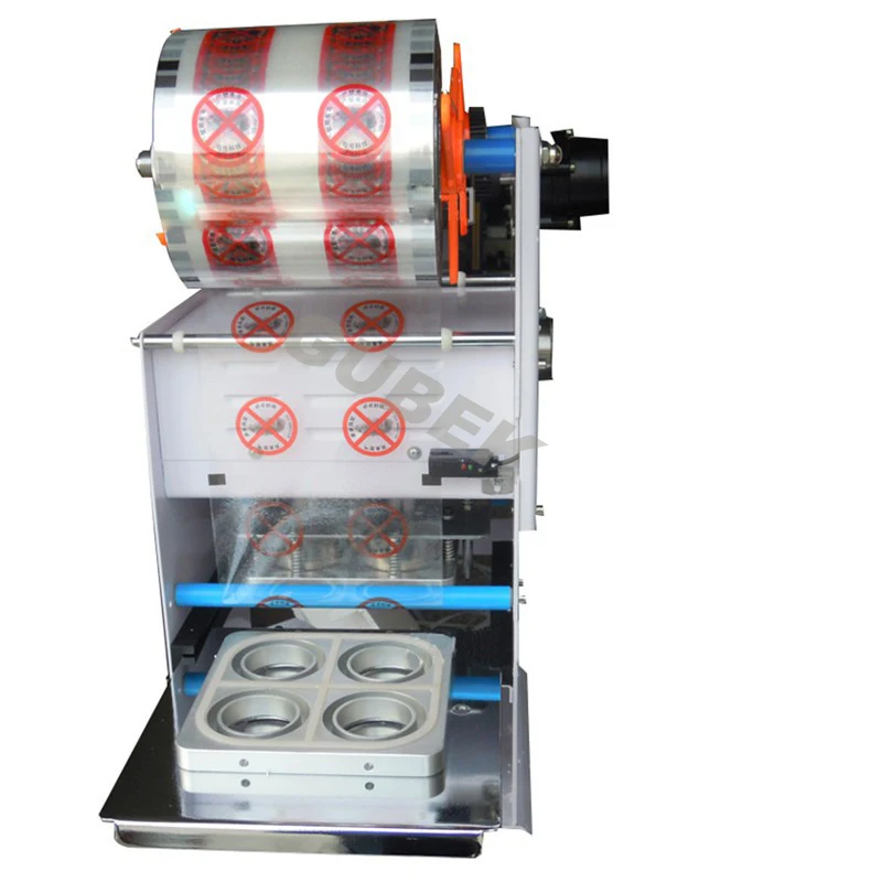 Semi-auto 4 Water Cups PP and PET Containers Sealing Machine