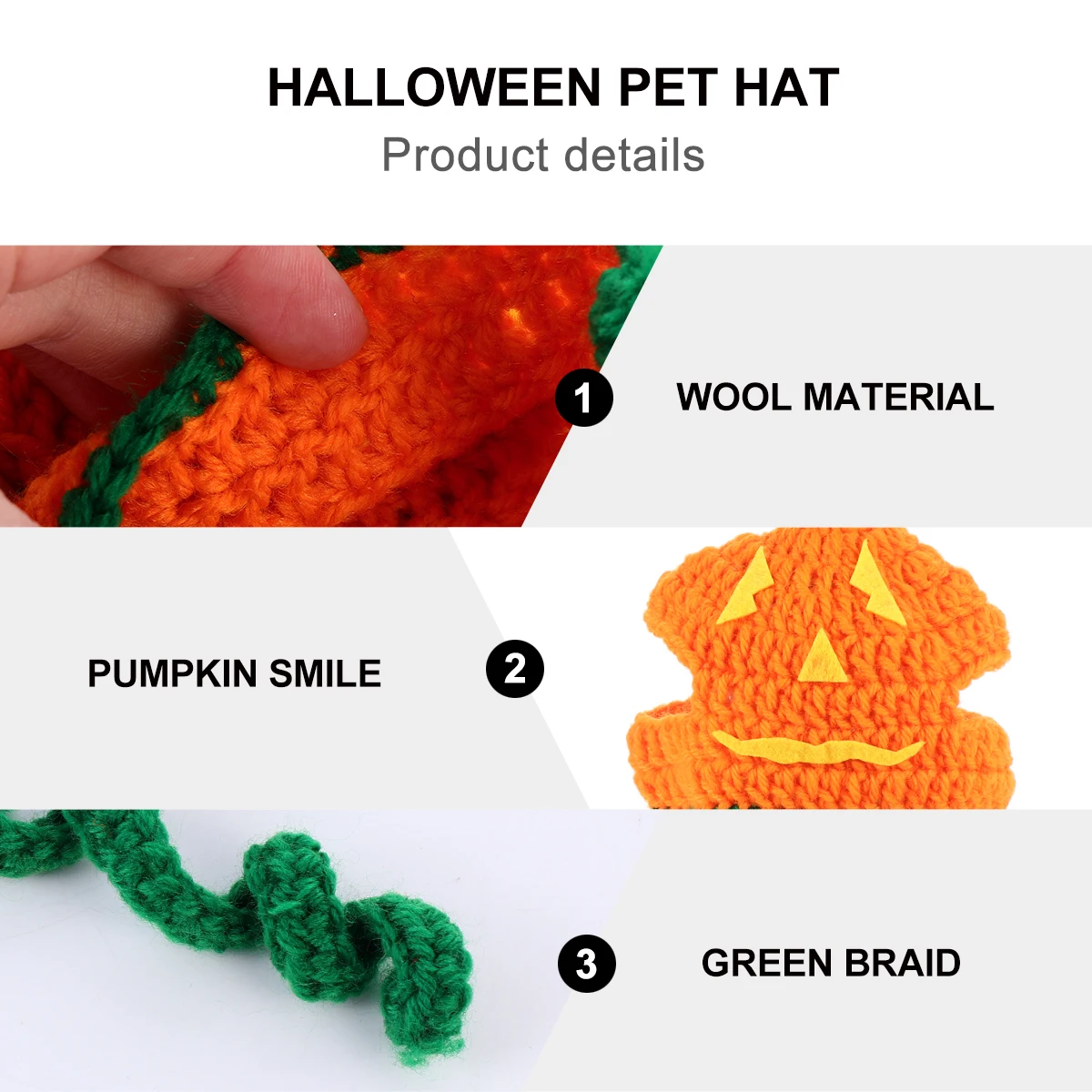 

Small Dog Clothes Pumpkin Hat Decorate Halloween Pet Yarn Costume Clothing Cape