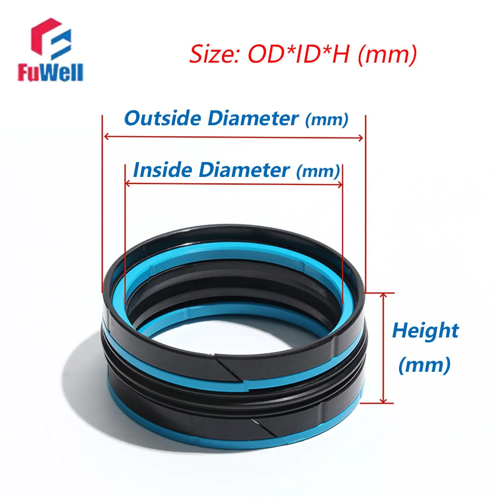 Fuwell KDAS Combined Oil Seal Sealing O-Ring for Hydraulic Cylinder Piston Hole Joint High-Temperature Resistant Oil Seal Gasket