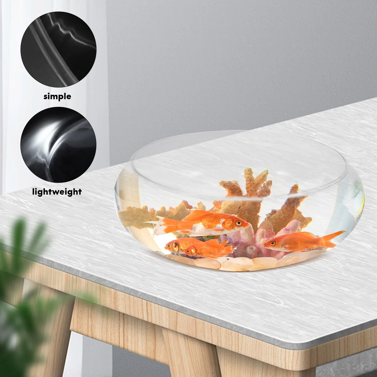 Glass Fish Bowl Clear Small Fish Tank Desktop Aquarium Tank Betta Goldfish Bowl Hydroponic vessel Plant Pot home Office Decors image 3