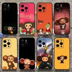 C-Cheburashka Phone Case For Apple iPhone 15,14,13,12,11,Pro,X,XS,Max,XR,Plus,Mini Soft Black Cover