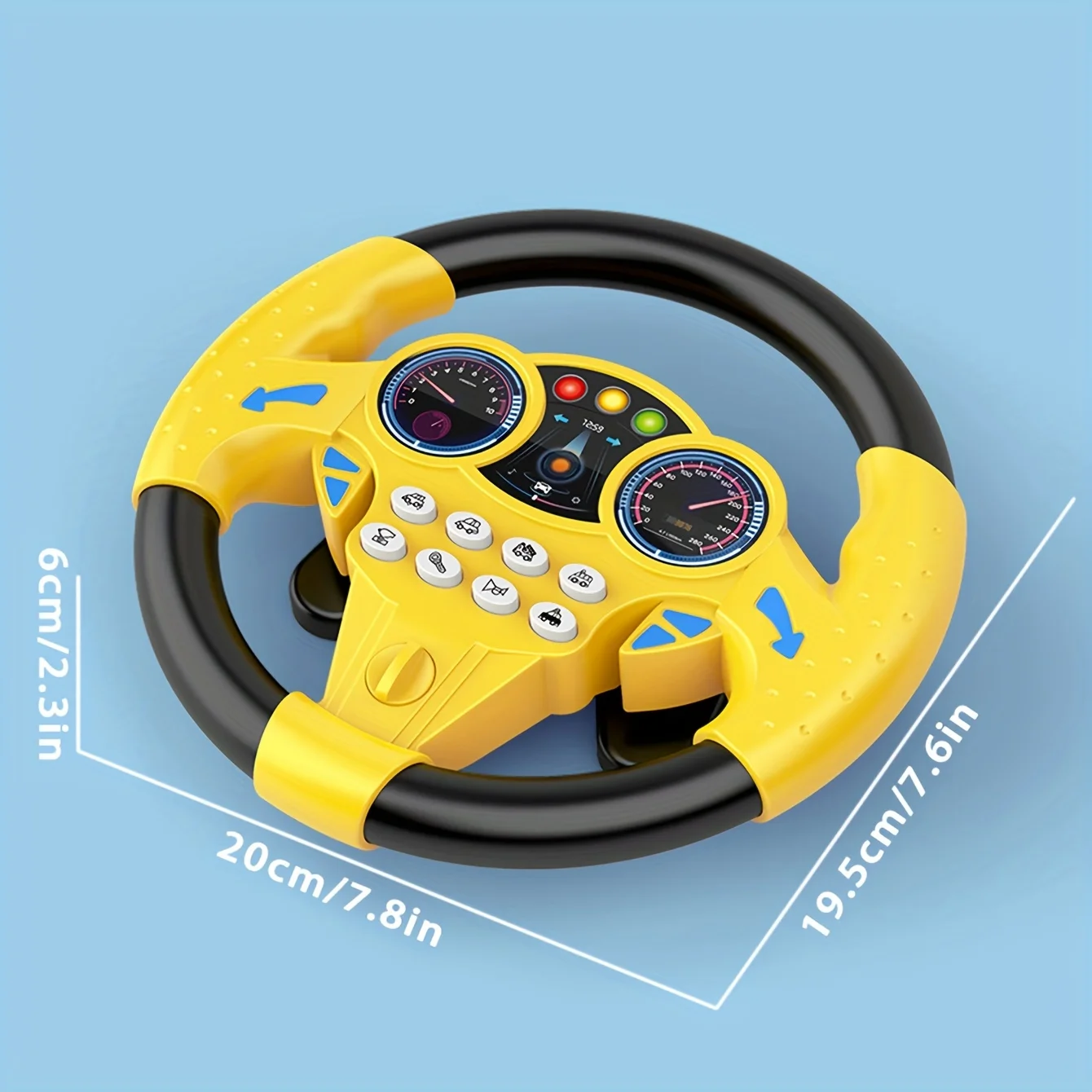 Giocattoli per lo sterzo dell'auto luci giocattolo al volante, suoni. Car Mainan Baby Steering Toys regali per bambini per bambini di classe (senza batterie)