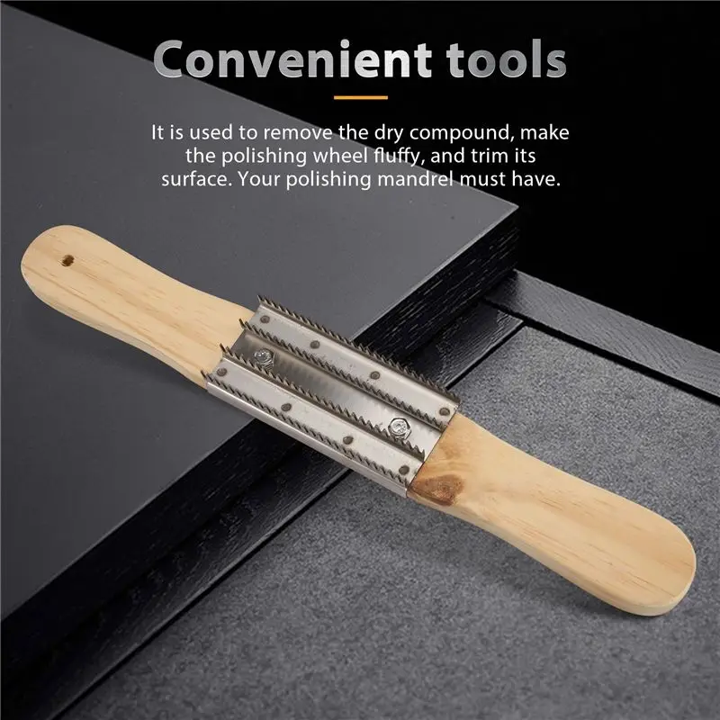 Rake Wood Handle 15 Inch Buffing Rake For Cleaning Buffing Wheel Or Airway Buffing Wheel