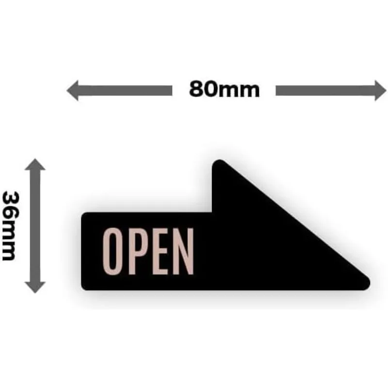 S Size Push-Pull Door Opening Arrow Sticker, 36×80mm, Black Base with Beige Arrow, Waterproof Heat-Resistant, 2Pcs/Set