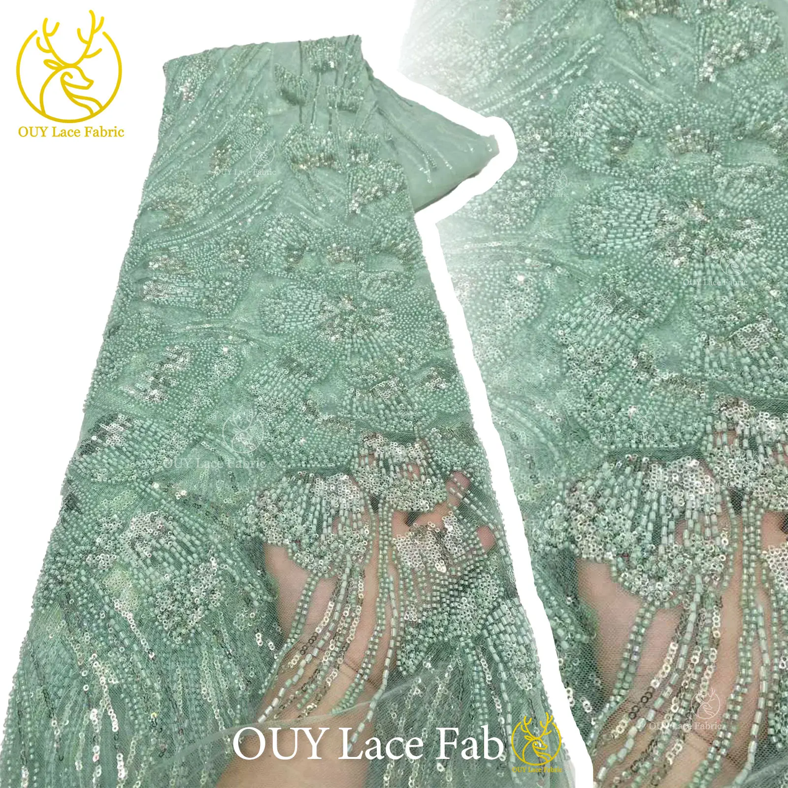 

Роскошная африканская ткань с пайетками и бисером, 5 ярдов, французское нигерийское кружево из тюля, подходит для свадебных торжеств и шитья