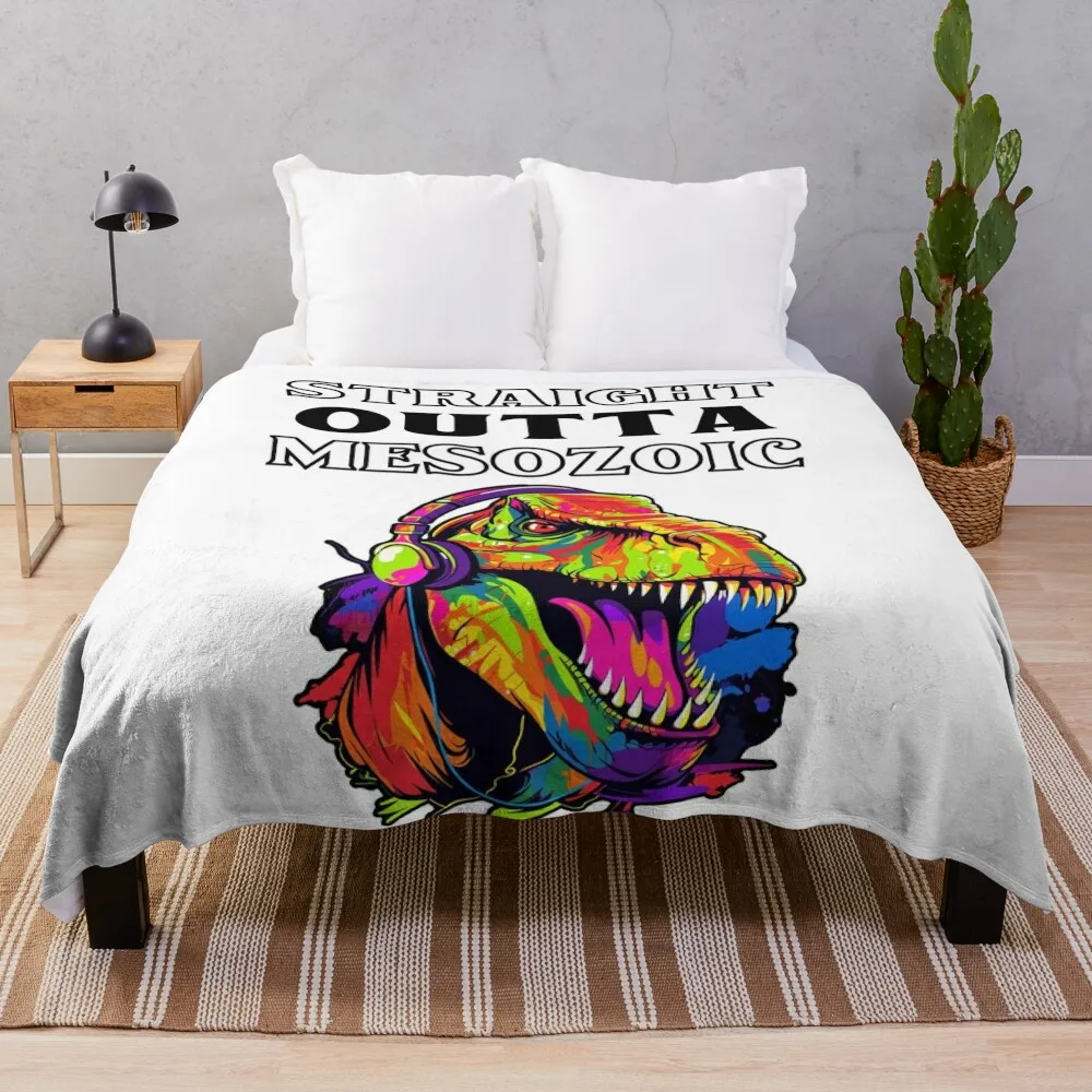 straight outta mesozoic Throw Blanket wednesday Baby Blankets